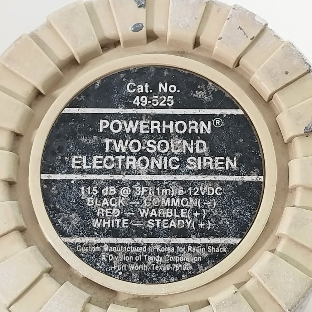 Vintage Radio‎ Shack Powerhorn Two-Sound Electronic Siren 49-525 #1318